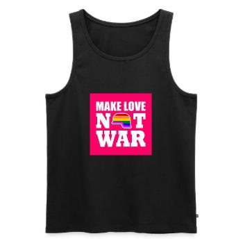 Make love not war - Débardeur bio Premium Homme - noir - Devant - AI Model Male 178 light (178cm)