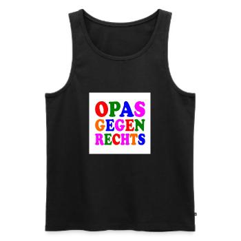 Opas gegen rechts - Männer Premium Bio Tank Top - Schwarz - Vorne - Michal (187cm)