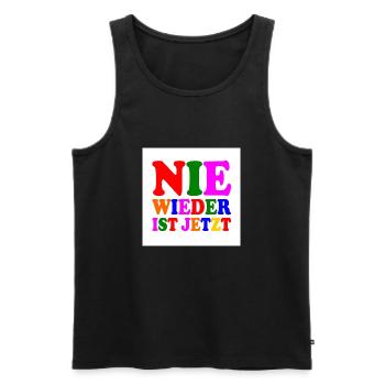 Nie wieder ist jetzt - Männer Premium Bio Tank Top - Schwarz - Vorne - Michal (187cm)