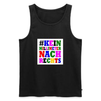 kein millimeter nach rechts - Männer Premium Bio Tank Top - Schwarz - Vorne - Michal (187cm)