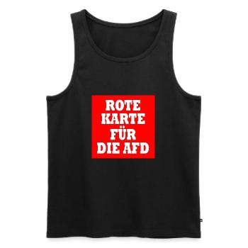 Rote karte für die afd - Männer Premium Bio Tank Top - Schwarz - Vorne - Michal (187cm)