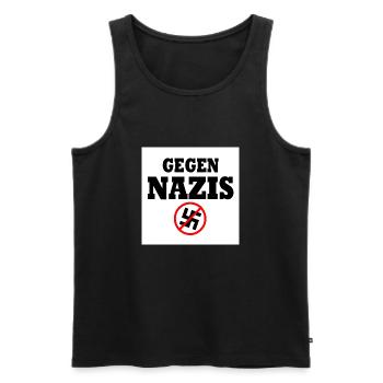 Gegen nazis - Männer Premium Bio Tank Top - Schwarz - Vorne - Michal (187cm)