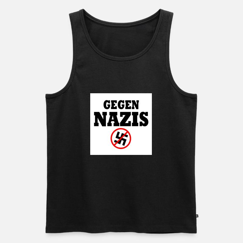 Gegen nazis - Männer Premium Bio Tank Top - Schwarz