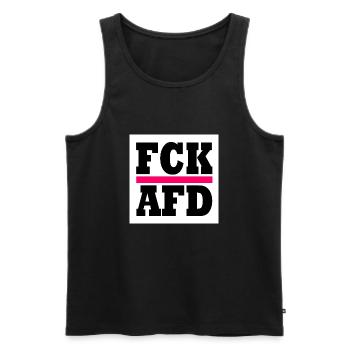 Fck afd - Männer Premium Bio Tank Top - Schwarz - Vorne - Michal (187cm)