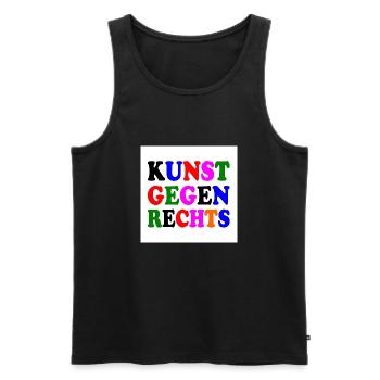 Kunst gegen rechts - Männer Premium Bio Tank Top - Schwarz - Vorne - Michal (187cm)