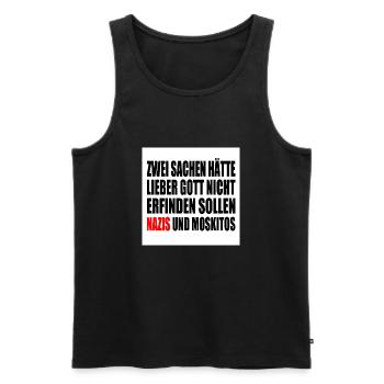 Fch nzs - nazis und moskitos - Männer Premium Bio Tank Top - Schwarz - Vorne - AI Model Male 178 light (178cm)