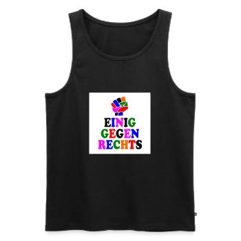 Einig gegen rechts - Männer Premium Bio Tank Top - Schwarz - Vorne - AI Model Male 178 light (178cm)