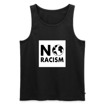 No racism - Débardeur bio Premium Homme - noir - Devant - AI Model Male 178 light (178cm)