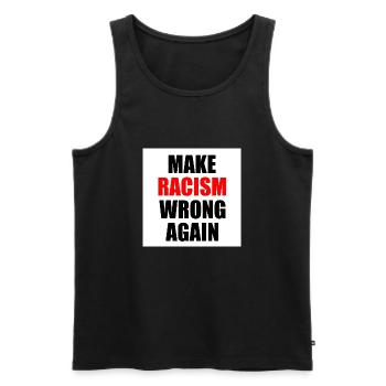 make racism wrong again - Débardeur bio Premium Homme - noir - Devant - AI Model Male 178 light (178cm)