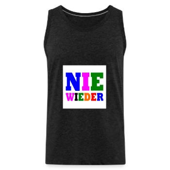 Nie wieder - Männer Premium Bio Tank Top - Anthrazit - Vorne - Alexander (188cm)