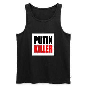 Putin killer - Men's Premium Organic Tank Top - black - Front - AI Model Male 178 light (178cm)