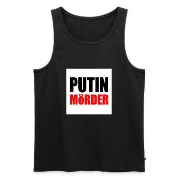 Putin mörder - Men's Premium Organic Tank Top - black - Front - AI Model Male 178 light (178cm)