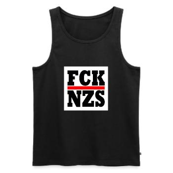 Fck nzs - Männer Premium Bio Tank Top - Schwarz - Vorne - AI Model Male 178 light (178cm)