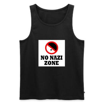 Contre la droite - pas de zone nazie - Débardeur bio Premium Homme - noir - Devant - AI Model Male 178 light (178cm)