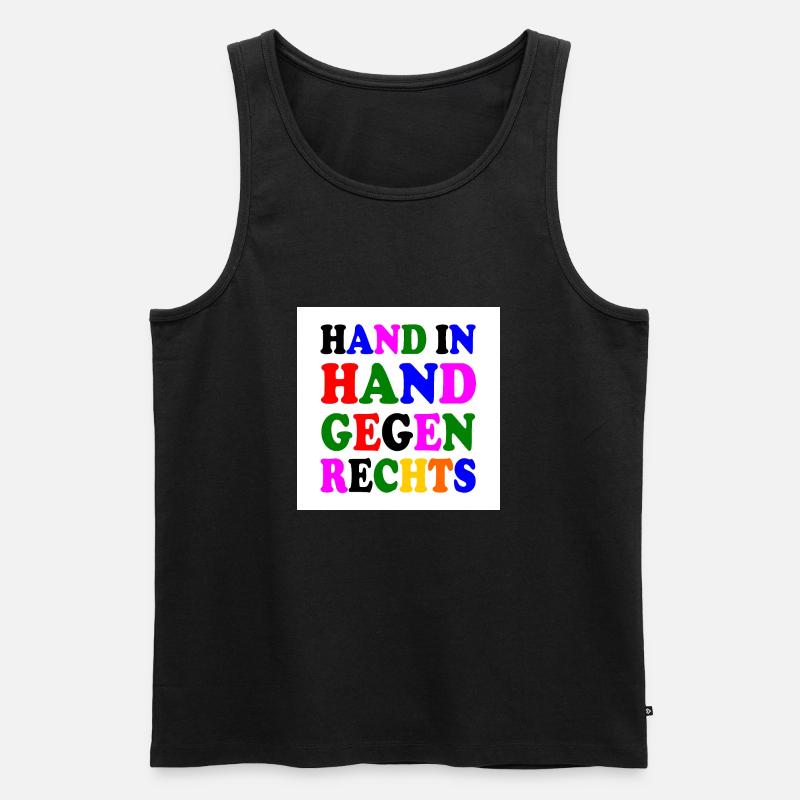 Gegen rechts - Männer Premium Bio Tank Top - Schwarz