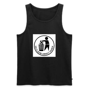 halte deine umwelt sauber - Männer Premium Bio Tank Top - Schwarz - Vorne - AI Model Male 178 light (178cm)