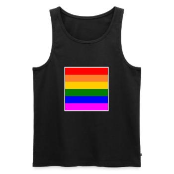 LGBT Regenbogen flagge - Männer Premium Bio Tank Top - Schwarz - Vorne - AI Model Male 178 light (178cm)