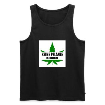 keine pflanze ist illegal - Männer Premium Bio Tank Top - Schwarz - Vorne - Michal (187cm)