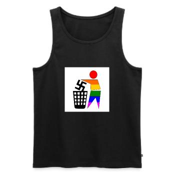 halte deine umwelt sauber - gegen rechts - Männer Premium Bio Tank Top - Schwarz - Vorne - Michal (187cm)