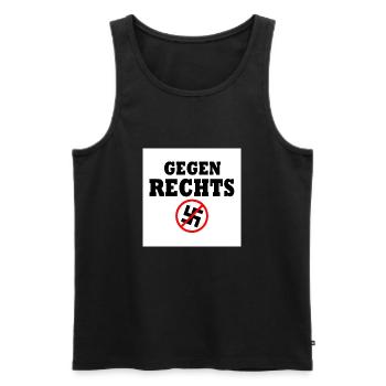 Gegen rechts - Männer Premium Bio Tank Top - Schwarz - Vorne - AI Model Male 178 light (178cm)
