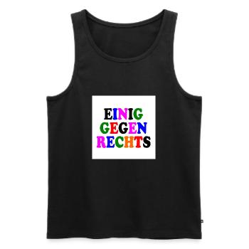 Einig gegen rechts - Männer Premium Bio Tank Top - Schwarz - Vorne - AI Model Male 178 light (178cm)