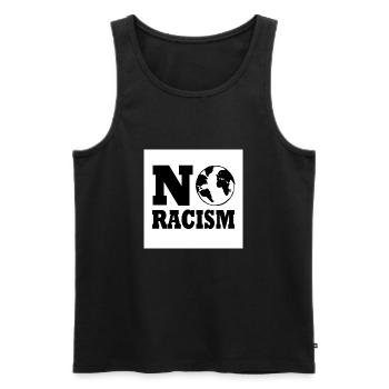 No racism - Débardeur bio Premium Homme - noir - Devant - AI Model Male 178 light (178cm)