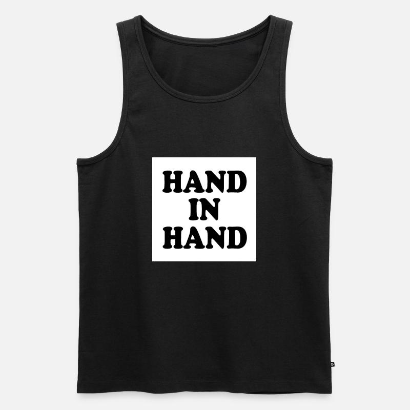 Hand in hand - Männer Premium Bio Tank Top - Schwarz