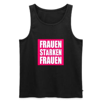 frauen stärken frauen - Männer Premium Bio Tank Top - Schwarz - Vorne - Michal (187cm)