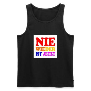 Nie wieder ist jetzt - Männer Premium Bio Tank Top - Schwarz - Vorne - Michal (187cm)