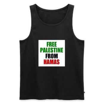 Free palestine - Débardeur bio Premium Homme - noir - Devant - Michal (187cm)