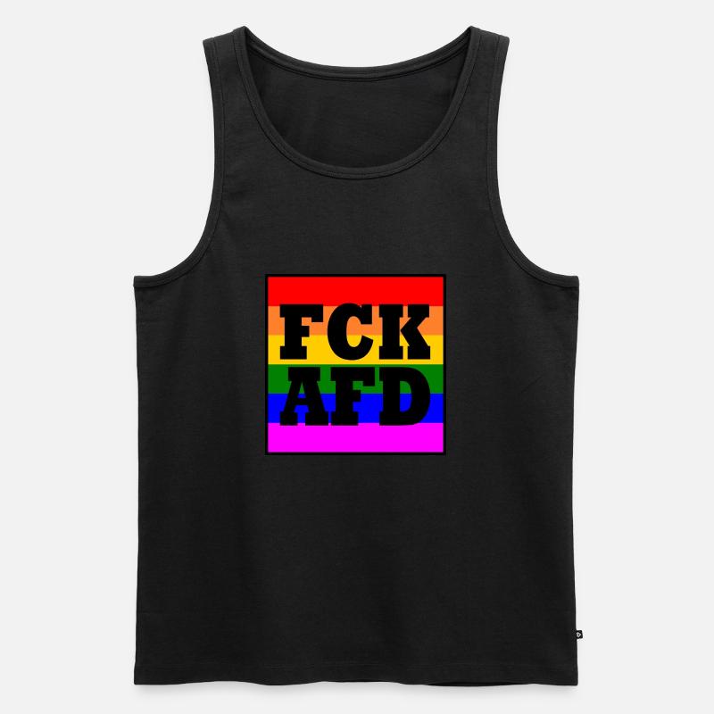 Fck afd - Männer Premium Bio Tank Top - Schwarz