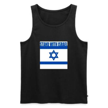 Stand with israel - Débardeur bio Premium Homme - noir - Devant - AI Model Male 178 light (178cm)