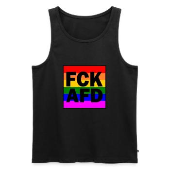 Fck afd - Men's Premium Organic Tank Top - black - Front - AI Model Male 178 light (178cm)