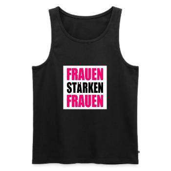 Women empower women - Men's Premium Organic Tank Top - black - Front - AI Model Male 178 light (178cm)