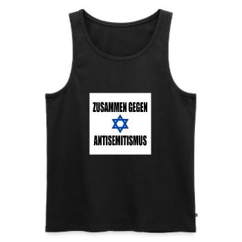 zusammen gegen antisemitismus - Männer Premium Bio Tank Top - Schwarz - Vorne - Michal (187cm)
