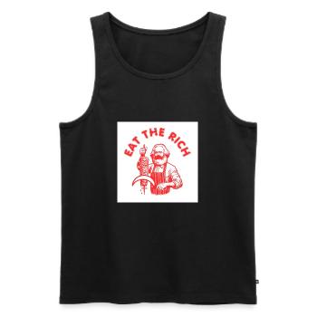 Eat the rich - Karl Marx Eat Döner Kebab Rich - Männer Premium Bio Tank Top - Schwarz - Vorne - Michal (187cm)