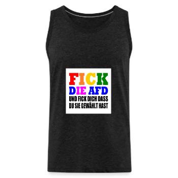 fick die afd und fick dich dass du sie gewählt has - Männer Premium Bio Tank Top - Anthrazit - Vorne - Alexander (188cm)