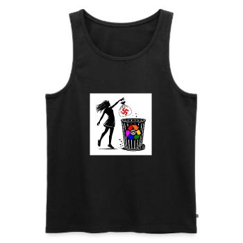 FCK NZS - Against the Right - keep your environment clean - Men's Premium Organic Tank Top - black - Front - AI Model Male 178 light (178cm)