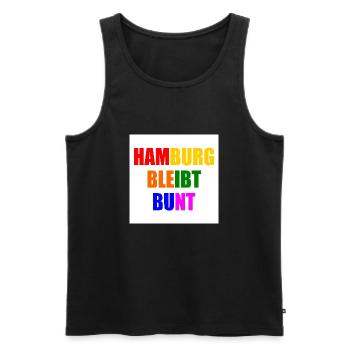hamburg bleibt bunt - Männer Premium Bio Tank Top - Schwarz - Vorne - Michal (187cm)