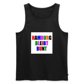 hamburg bleibt bunt - Männer Premium Bio Tank Top - Schwarz - Vorne - Michal (187cm)