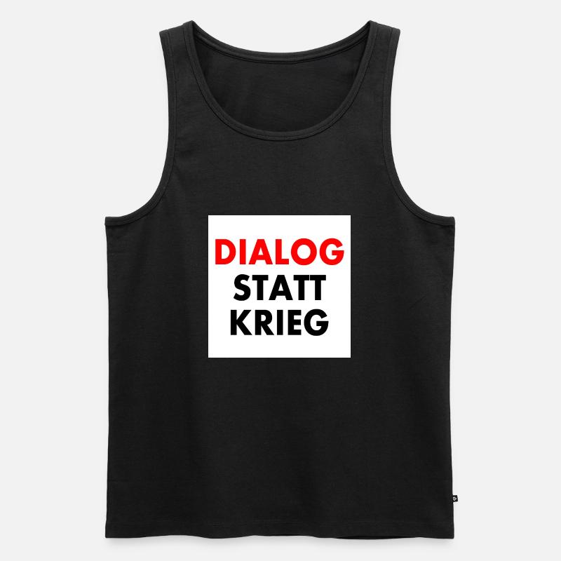 dialog statt krieg - Männer Premium Bio Tank Top - Schwarz