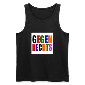 Gegen rechts - Männer Premium Bio Tank Top - Schwarz - Vorne - AI Model Male 178 light (178cm)