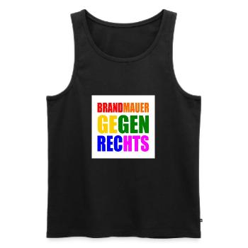 brandmauer gegen rechts - Männer Premium Bio Tank Top - Schwarz - Vorne - Michal (187cm)