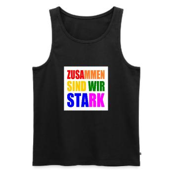 zusammen sind wir stark - Männer Premium Bio Tank Top - Schwarz - Vorne - Michal (187cm)