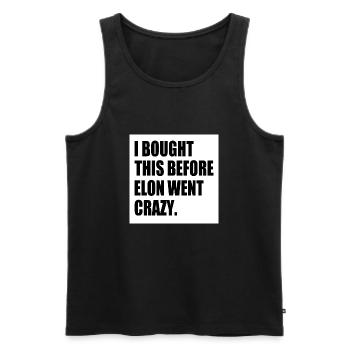 i bought this before elon went crazy - Männer Premium Bio Tank Top - Schwarz - Vorne - AI Model Male 178 light (178cm)