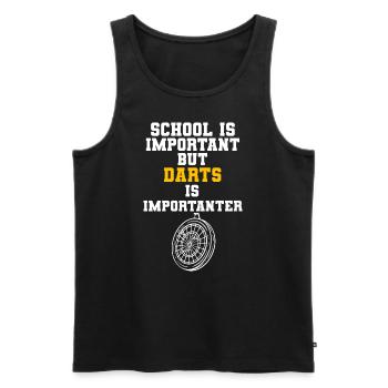 School Is Important But Darts Is Importanter - Männer Premium Bio Tank Top - Schwarz - Vorne - AI Model Male 178 light (178cm)