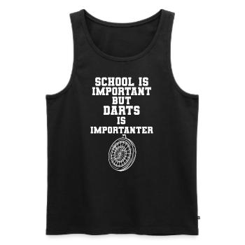 School Is Important But Darts Is Importanter - Männer Premium Bio Tank Top - Schwarz - Vorne - AI Model Male 178 light (178cm)