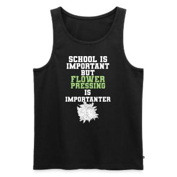 School Is Important Flower Pressing Is Importanter - Männer Premium Bio Tank Top - Schwarz - Vorne - Michal (187cm)