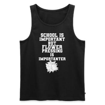 School Is Important Flower Pressing Is Importanter - Männer Premium Bio Tank Top - Schwarz - Vorne - Michal (187cm)
