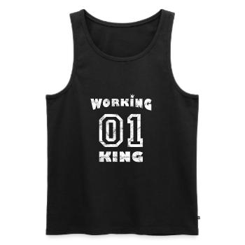 Work Job Workaholic - Working King - Men's Premium Organic Tank Top - black - Front - AI Model Male 178 light (178cm)
